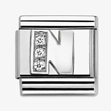 Nomination CLASSIC Silvershine Letter N Charm 330301/14