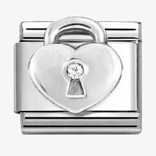 Nomination CLASSIC Silvershine Heart Padlock Charm 330311/19