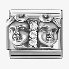 Nomination Silvershine Sterling Silver Cubic Zirconia Gemini Charm 330326/03