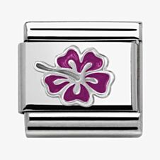 Nomination CLASSIC Silvershine Honolulu  Purple Hibiscus Charm 330202/23