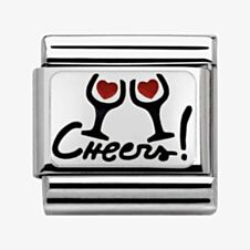 Nomination CLASSIC Silvershine Plates Cheers Glasses Charm 330208/07