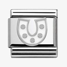 Nomination CLASSIC Silvershine Symbols White Horseshoe Charm 330202/07
