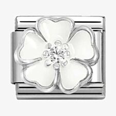 Nomination CLASSIC Silvershine White Flower Charm 330321/15