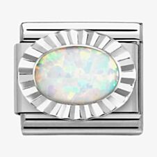 Nomination CLASSIC Composable Oval White Opal Fluted Bezel Charm 330507/07