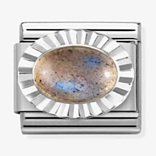 Nomination CLASSIC Composable Oval Labradorite Fluted Bezel Charm 330507/40