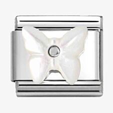 Nomination CLASSIC Silvershine White Mother Of Pearl Butterfly Charm 330509/13