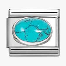 Nomination Stainless Steel & Silver Vein Turquoise Stone Charm 330510/49