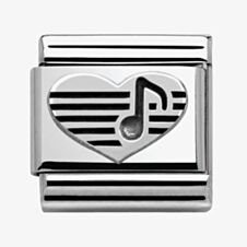 Nomination CLASSIC Silvershine Symbols Heart with Musical Note Charm 330101/06