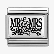 Nomination CLASSIC Composable Plates Floral Mr & Mrs Charm 330111/15