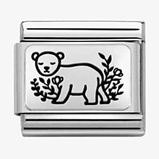 Nomination CLASSIC Composable Plates Bear with Flowers Charm 330111/18