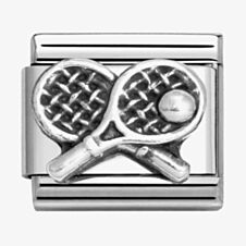 Nomination CLASSIC Silvershine Oxidised Tennis Rackets Charm 330101/68