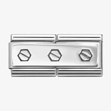 Nomination CLASSIC Double Engraved Triple Hexagonal Screws Charm 330710/50