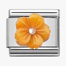 Nomination CLASSIC Rose Gold Symbols Orange Mother of Pearl Flower Charm 430510/05