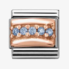 Nomination CLASSIC Rose Gold Light Blue Cubic Zirconia Charm 430304/05