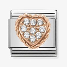 Nomination CLASSIC Rose Gold Pave Cubic Zirconia Heart Charm 430312/02
