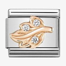 Nomination CLASSIC Rose Gold Leaf With Stones Charm 430305/15