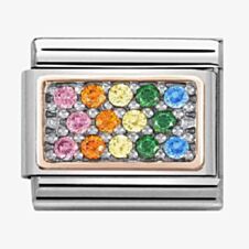 Nomination Classic Rose-Gold Rainbow 'Gemstones' Charm 430313/09