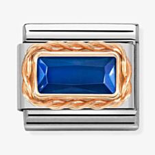 Nomination CLASSIC Composable Navy Cubic Zirconia Rose Gold Rope Charm 430604/007