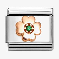 Nomination CLASSIC Rose Gold Symbols Green Clover Charm 430305/44