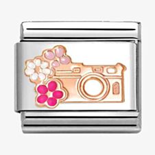 Nomination CLASSIC Rose Gold Floral Camera Charm 430202/31