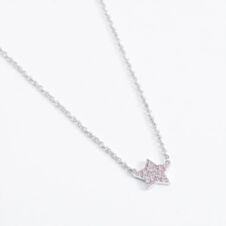 Crislu Sterling Silver Pink Cubic Zirconia Star Necklace 9010068N13PI