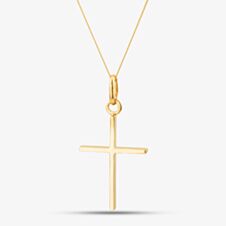 9ct Yellow Gold Fancy Cross Pendant Necklace 1.64.2581