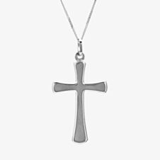 9ct White Gold Plain Cross Pendant 5.64.1523
