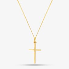 9ct Plain Cross Pendant and Necklace CR243/CN02518