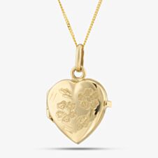 9ct Gold Heart Daisy Locket Chain 1-65-1713