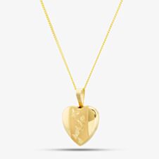9ct 18x12xm Etched Butterflies Heart Locket 1.65.2081