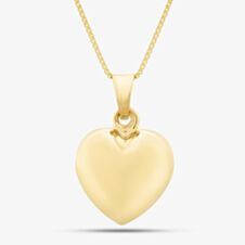 9ct Yellow Gold Polished 3D Heart Necklace GP2261