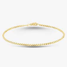 9ct Yellow Gold 7.5 Inch Fine Box Chain Bracelet HRBP-200-9Y-7.5