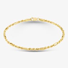 9ct Yellow Gold Diamond Cut Figaro Rope Bracelet 1.22.1171