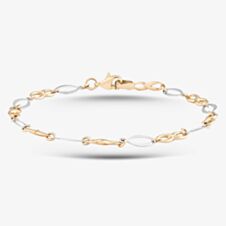 9ct Yellow Gold Two Colour Infinity Link Bracelet GBR61
