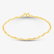 9ct Yellow Gold 19cm Twisted Curb Chain Bracelet 1.23.6582