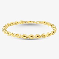 9ct Yellow Gold 7.5 Inch Rope Chain Bracelet CUL085-7.5