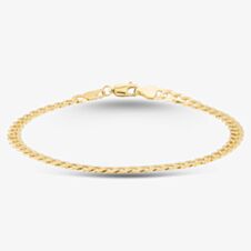 9ct Yellow Gold 8.5 Inch Flat Curb Chain Bracelet SUFC-440-9Y-8.5