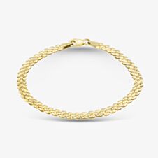 9ct Yellow Gold 7 Inch Hollow Three-Row Bead Bracelet CN970-07