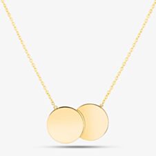 9ct Yellow Gold Double Disc Necklet 1.19.7530