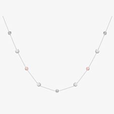 9ct White Gold Grey & Peach Moonstone Necklace CA006-17