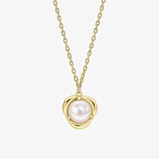 9ct Yellow Gold Petal Set Freshwater Pearl Necklace GN416W