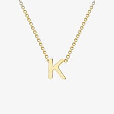 9ct Yellow Gold Mini Initial K Necklace 1.19.0160