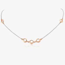 9ct Two Tone Circle Necklet CN944-17