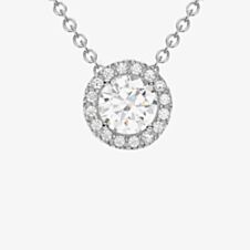 9ct White Gold Round Halo Necklet 5.19.7304