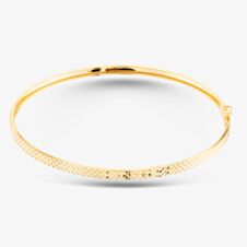 Gold Classic 9ct Yellow Gold 9ct Diamond Cut Flat Tube Bangle 1.32.0862