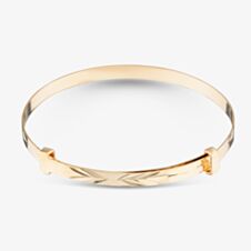 9ct Yellow Gold Diamond-Cut Expandable Child Bangle BN386