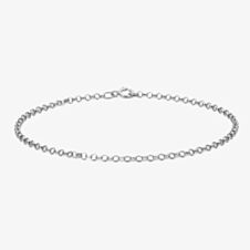 9ct White Gold 19cm Belcher Charm Bracelet NTCB1-9WG