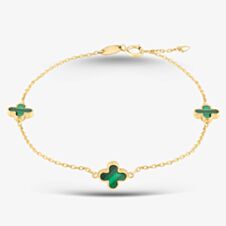 9ct Yellow Gold Malachite Petal Bracelet 1.29.1622