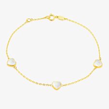 9ct Yellow Gold Mother Of Pearl Heart Bracelet 1.29.1642
