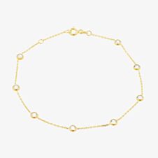 Gold Impression 9ct Yellow Gold Cubic Zirconia Station Bracelet 1.29.1972